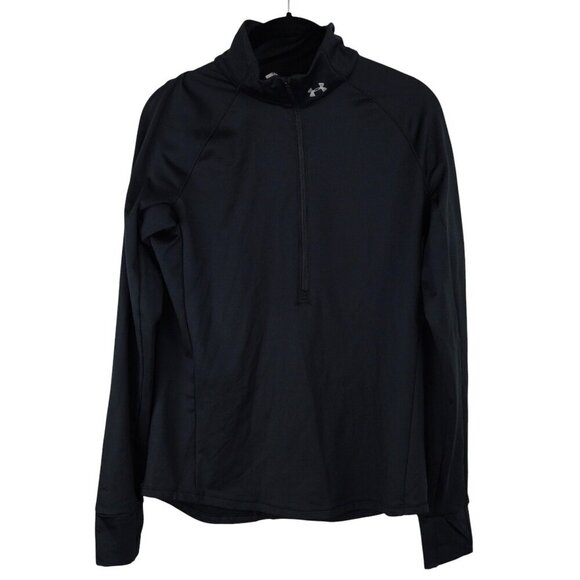 Under Armour Mens 1/4 Zip ColdGear Pullover Black Sweatshirt Size M - Picture 1 of 8